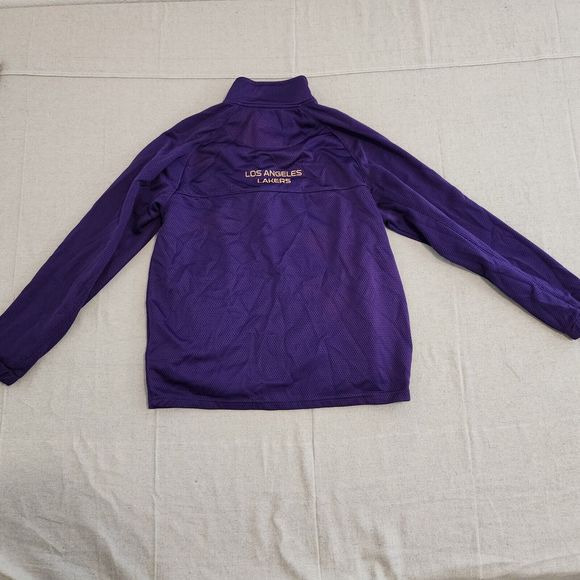 Los Angeles Lakers Sweater Youth Large Purple Yellow 1/4 Zip G-III By Carl Banks - Picture 10 of 13